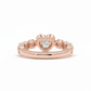 Rosette Heart Bloom Ring – 18K Rose Gold Rhodium Plated