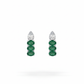 Emerald Crest Drop Earrings – 18K Rose & White Gold Rhodium Plated