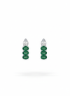 Emerald Crest Drop Earrings – 18K Rose & White Gold Rhodium Plated
