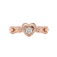 Rosette Heart Bloom Ring – 18K Rose Gold Rhodium Plated