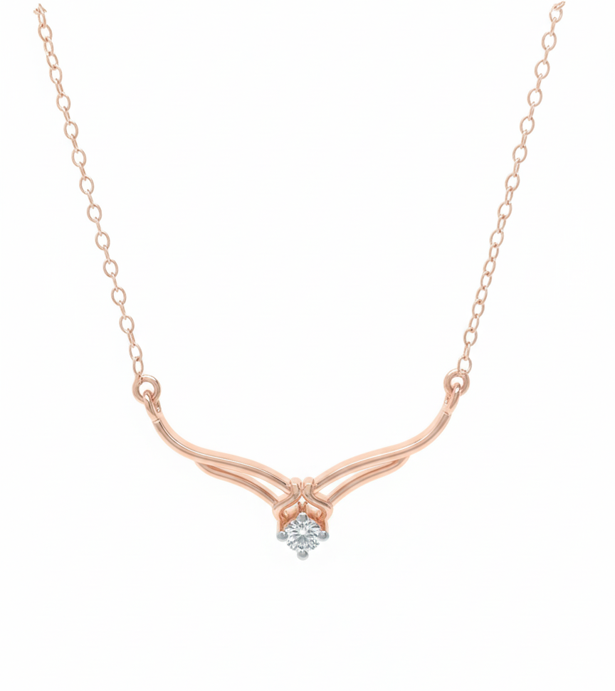 Alvion Twin Stream Pendant – 18K Rose Gold Rhodium Plated