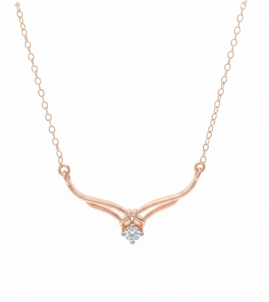 Alvion Twin Stream Pendant – 18K Rose Gold Rhodium Plated