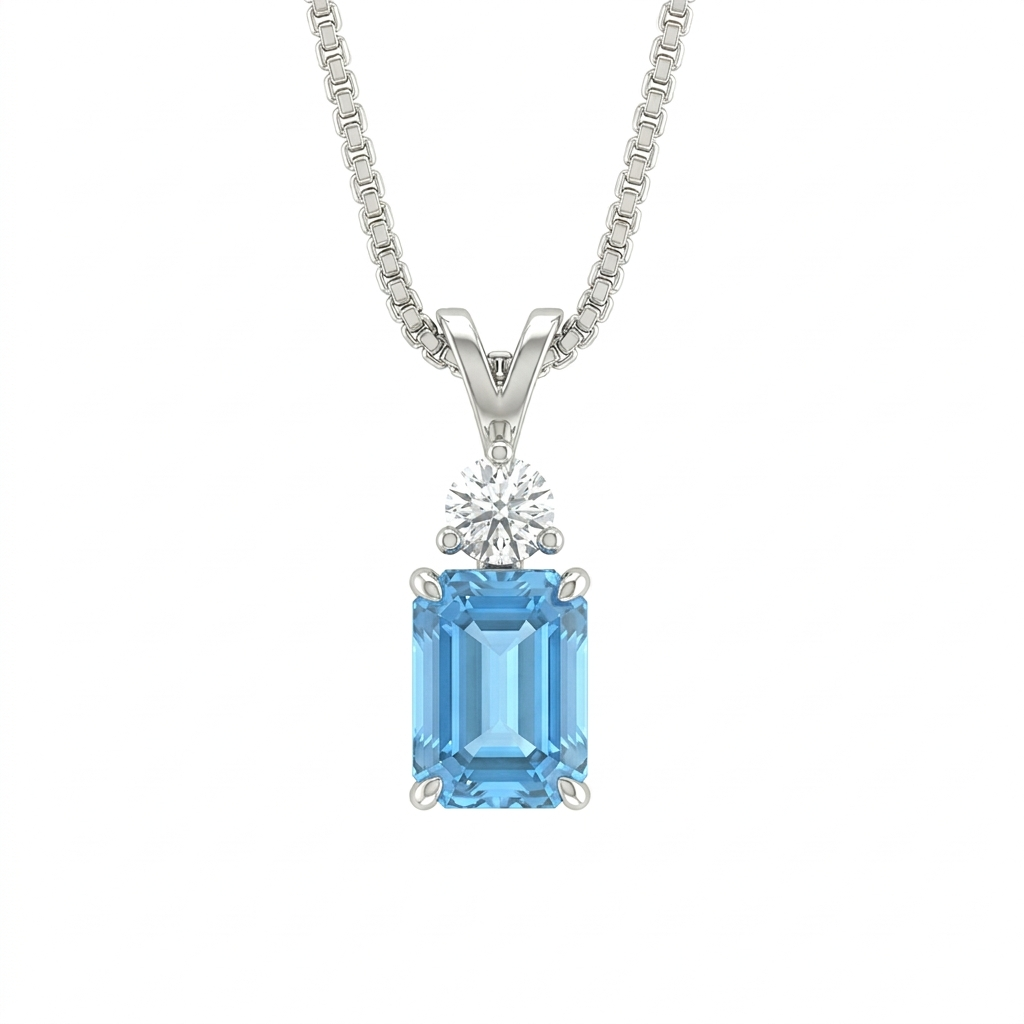 Blue Sapphire Trio Pendant  Set