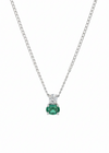 Emerald Dawn Pendant – 18K White Gold Rhodium Plated