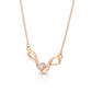 The Blush Wave Diamond Pendant with Chain - 18K Rose Gold Rhodium Plated
