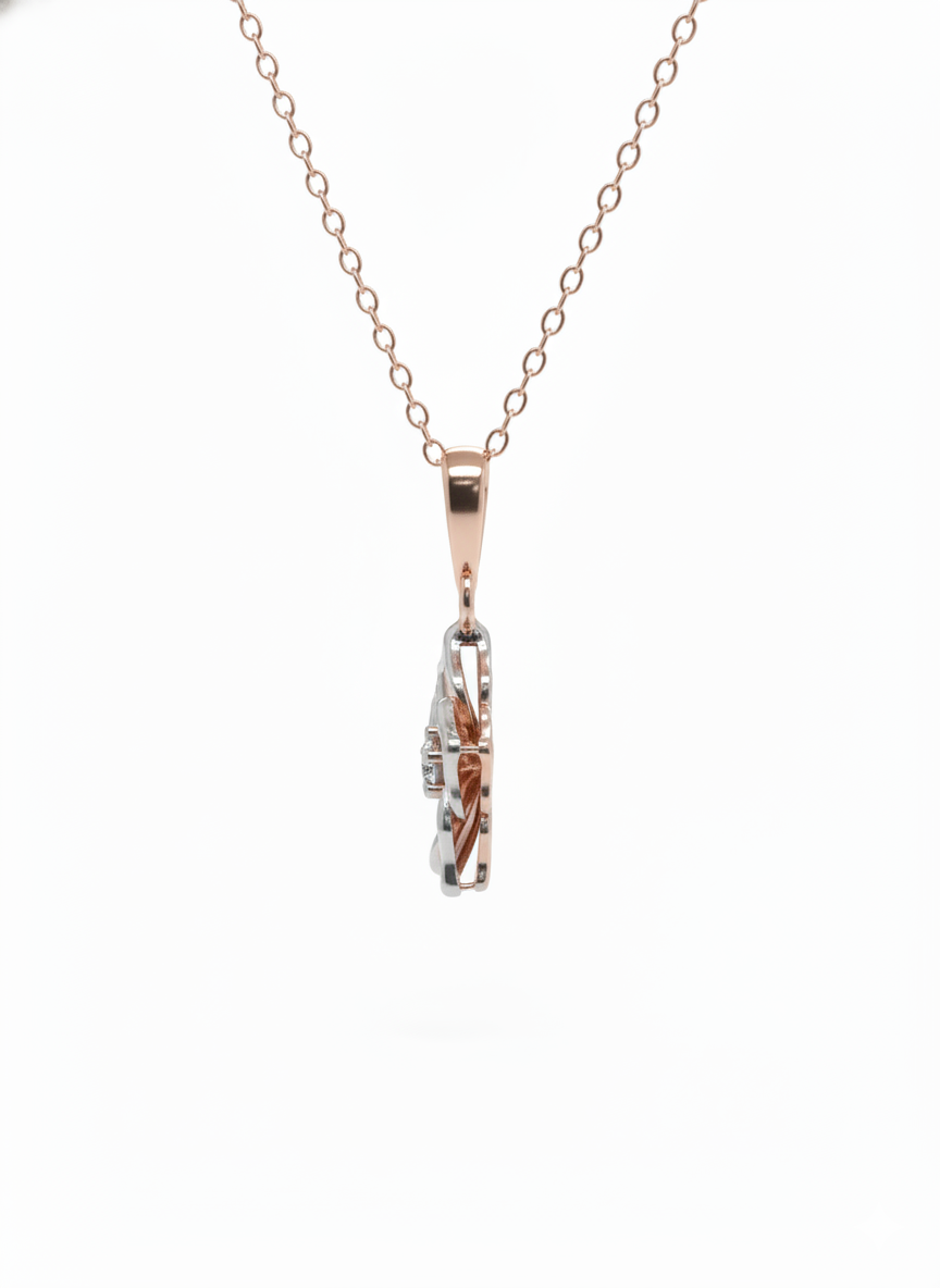 Rosalyn Charm Pendant – 18K Rose Gold Rhodium Plated