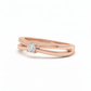 Crossline Radiant Ring – 18K Rose Gold Rhodium Plated