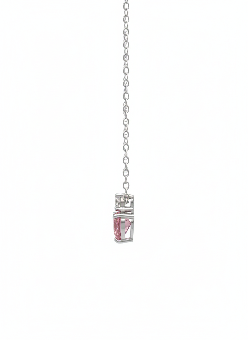 Rosé Whisper Pendant – 18K White Gold Rhodium Plated