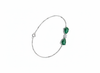 Emerald Dusk Stone Bracelet – 18K White Gold Rhodium Plated