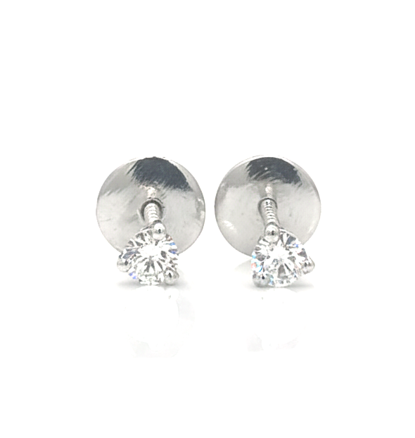 Lunis Halo Studs – 18K White Gold Rhodium Plated