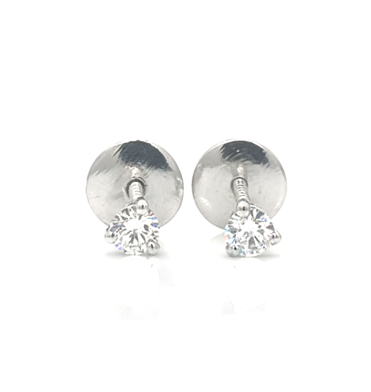 Lunis Halo Studs – 18K White Gold Rhodium Plated