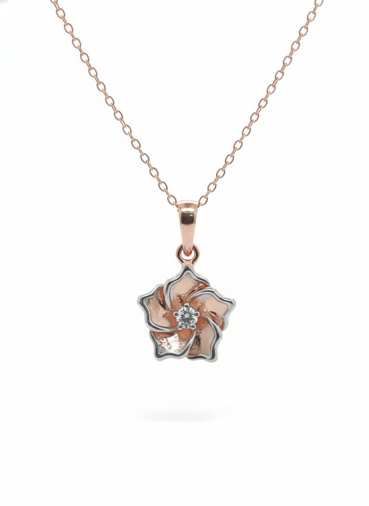 Rosalyn Charm Pendant – 18K Rose Gold Rhodium Plated