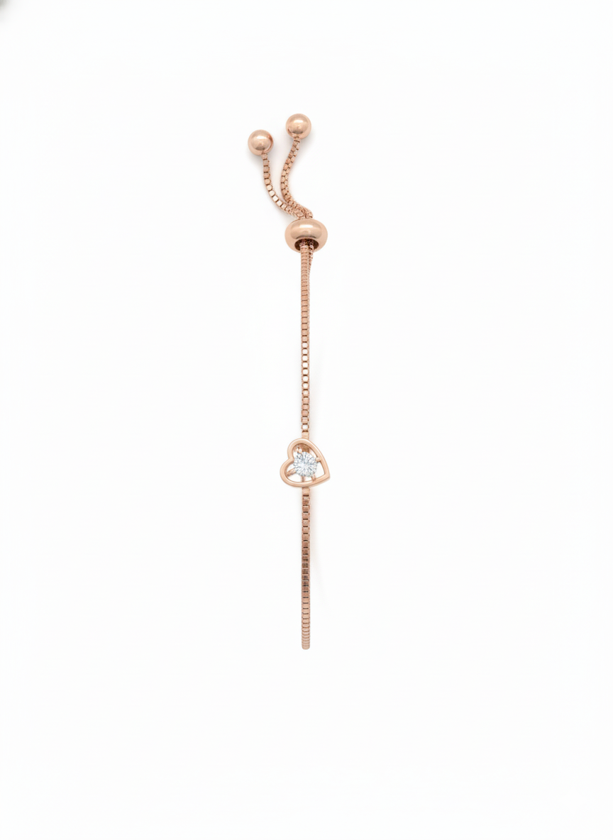 Serene Heart Glow Bracelet – 18K Rose Gold Rhodium Plated