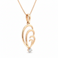 Eterna Curl Diamond Pendant with Chain - 18K Rose Gold Rhodium Plated