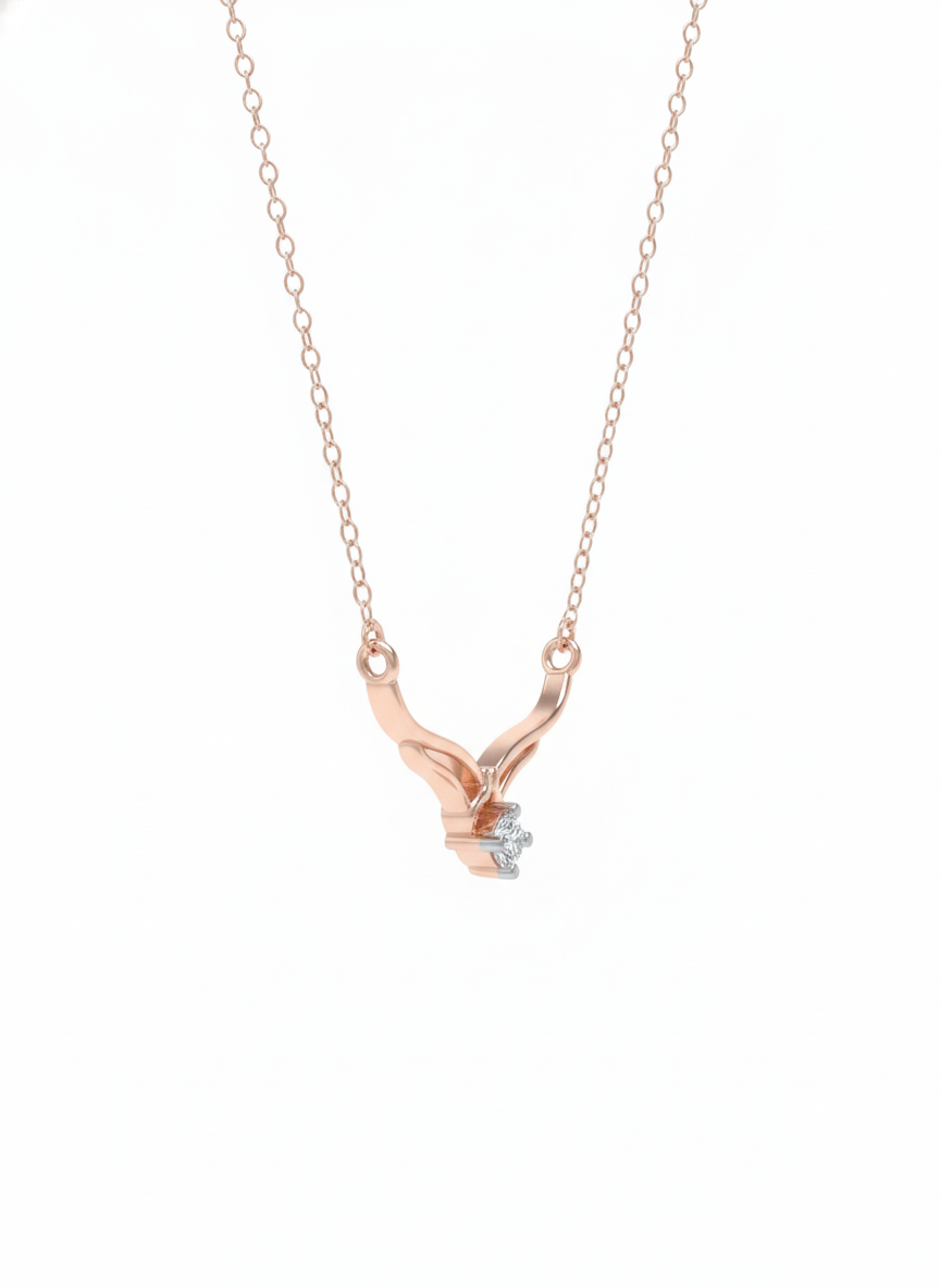 Alvion Twin Stream Pendant – 18K Rose Gold Rhodium Plated
