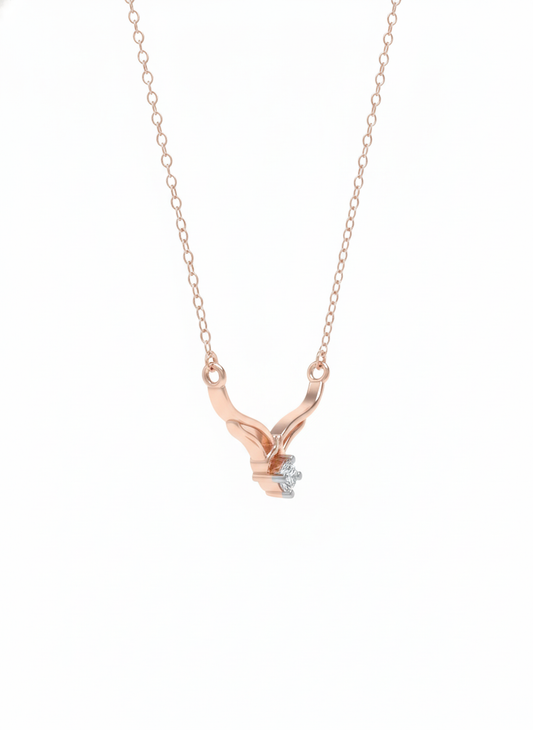 Alvion Twin Stream Pendant – 18K Rose Gold Rhodium Plated
