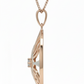 Luna Petal Diamond Medallion with Chain - 18K Rose Gold Rhodium Plated