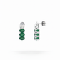 Emerald Crest Drop Earrings – 18K Rose & White Gold Rhodium Plated