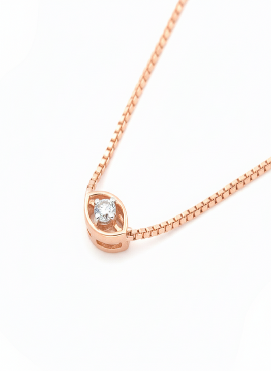 Luna Vision Diamond Pendant – 18K Rose Gold Rhodium Plated