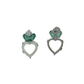 Lustre Heart Stone Earrings – 18K White Gold Rhodium Plated