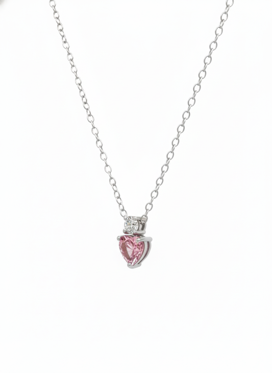 Rosé Whisper Pendant – 18K White Gold Rhodium Plated