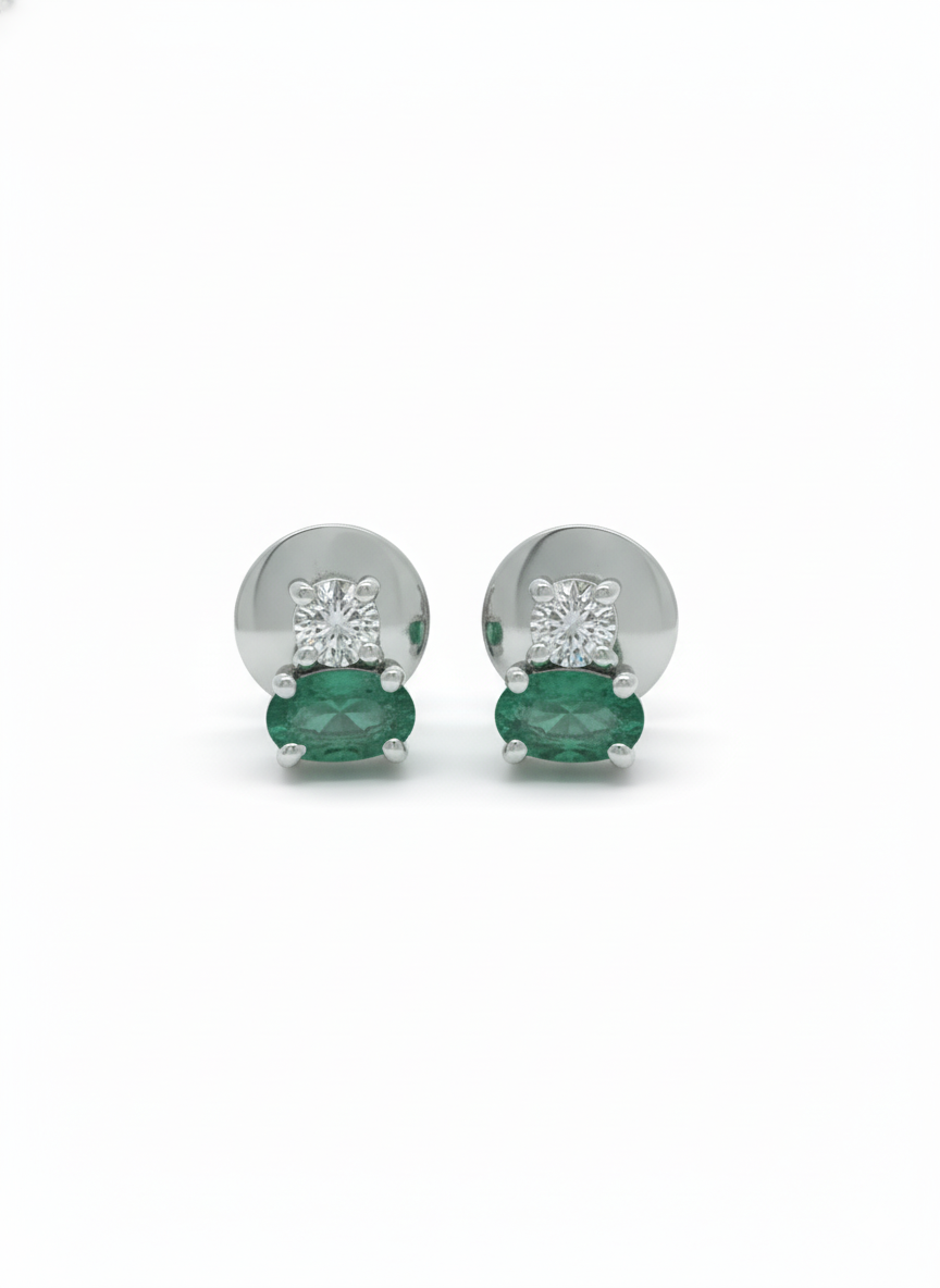 Celvian Gemlight Studs – 18K White Gold Rhodium Plated