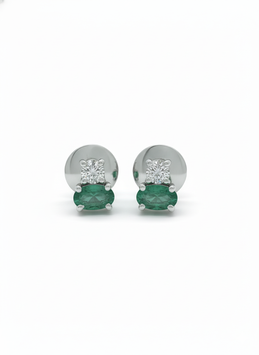 Celvian Gemlight Studs – 18K White Gold Rhodium Plated
