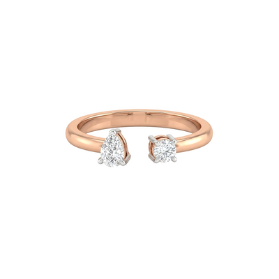 Round Pear Twin Lab Diamond Ring