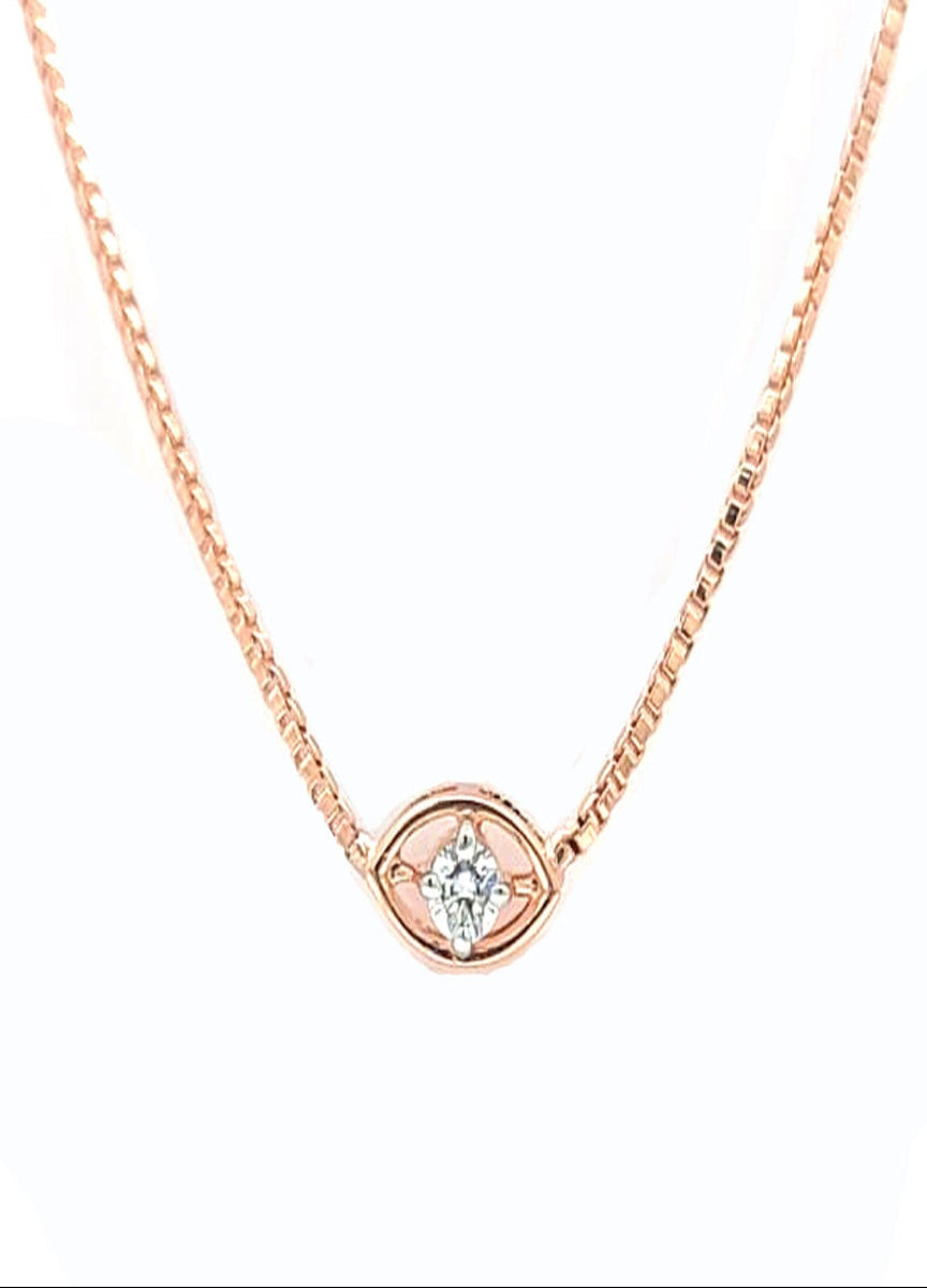 Luna Vision Diamond Pendant – 18K Rose Gold Rhodium Plated