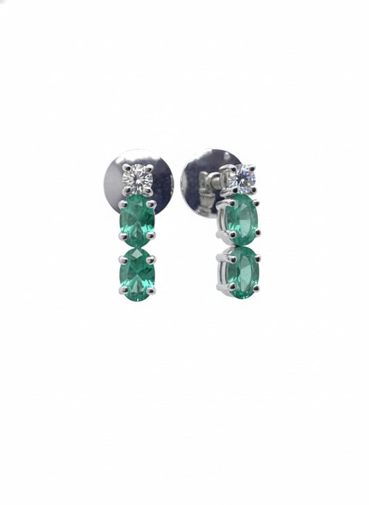 Novelle Cascade Earrings – 18K White Gold Rhodium Plated