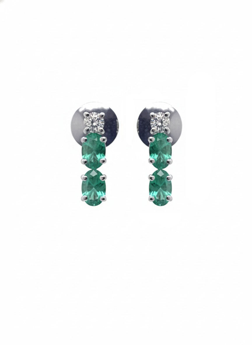 Novelle Cascade Earrings – 18K White Gold Rhodium Plated