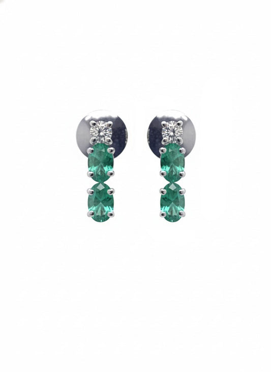 Novelle Cascade Earrings – 18K White Gold Rhodium Plated