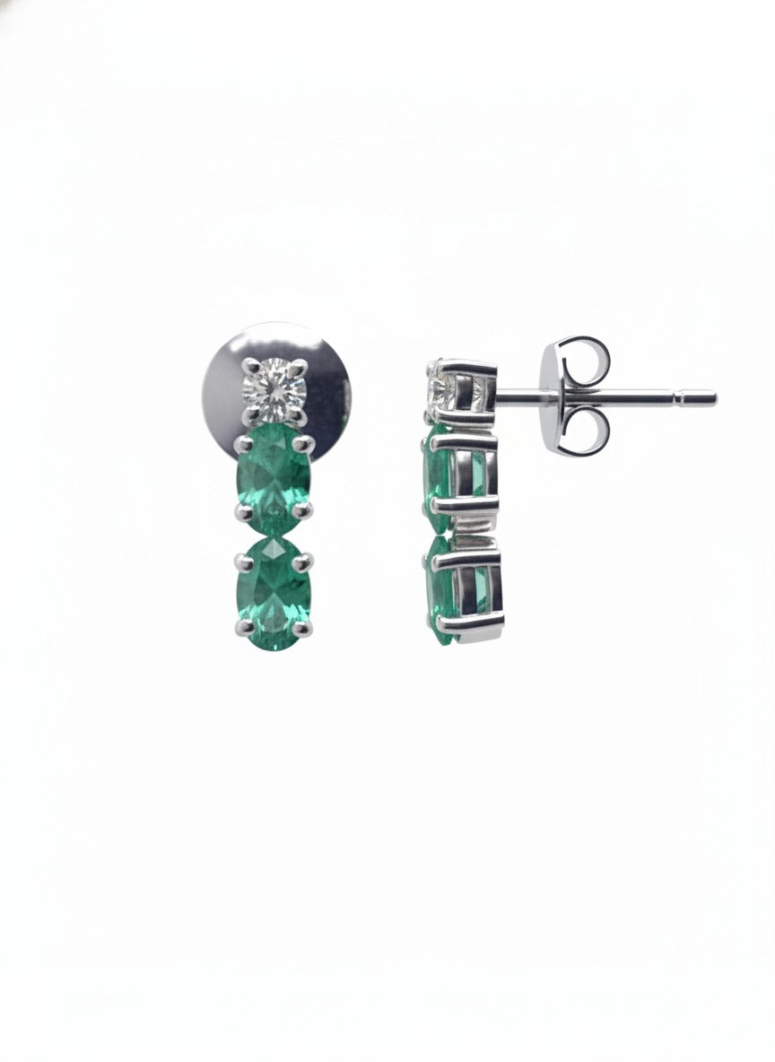 Novelle Cascade Earrings – 18K White Gold Rhodium Plated