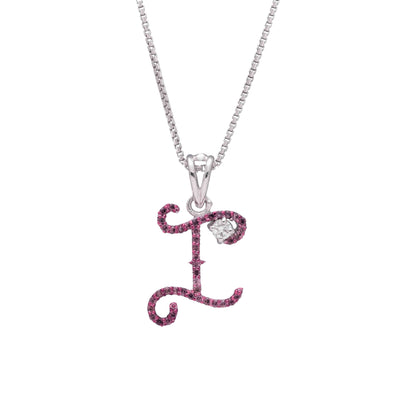 Elegant I Initial Diamond Pendant with Chain