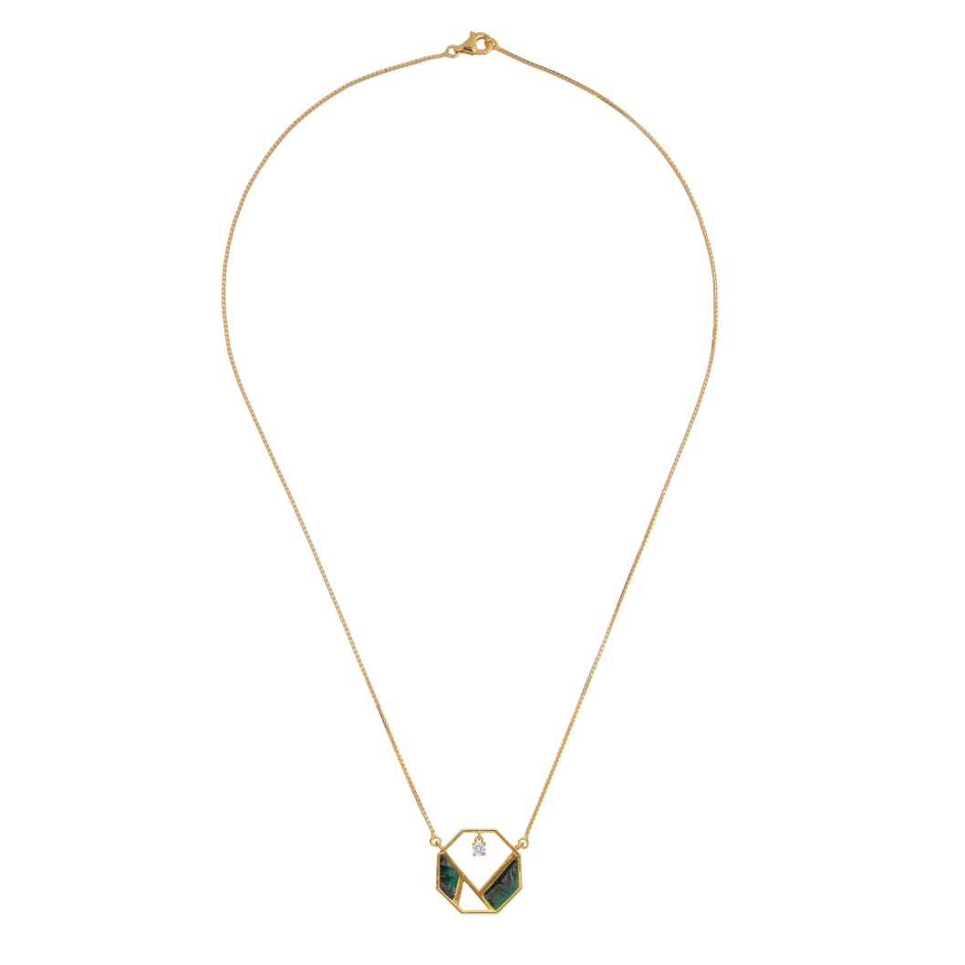 Green Meena Diamond Pendant